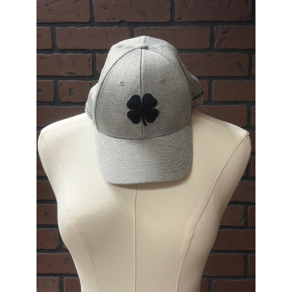 Black Clover Live Lucky Gray Fitted Hat Cap L/XL MemoryFit Golf Stretch Fit